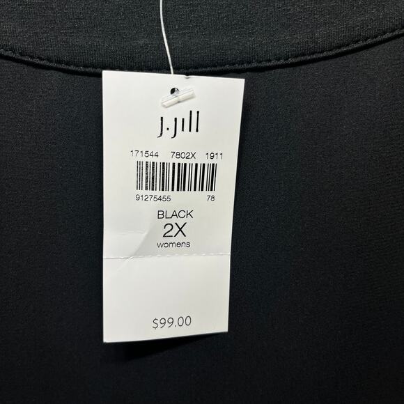J. Jill Tunic Wearever Collection Black Contrast Knit Holiday Dressy 2X NWT $99 - Picture 9 of 9